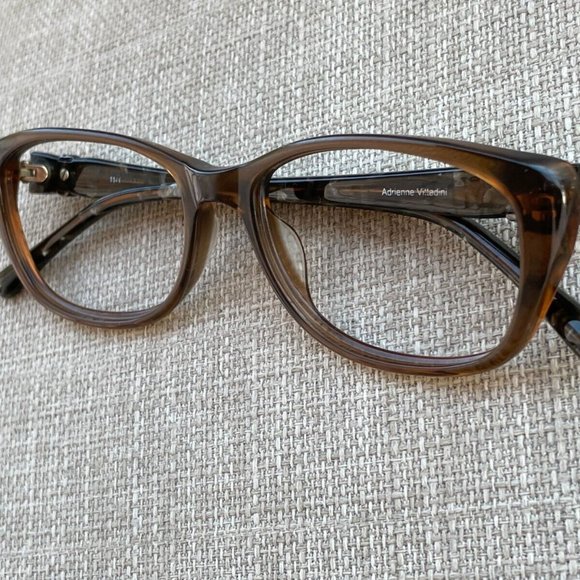 Adrienne Vittadini Women Eyeglasses Frame Brown/Black Tone Glasses Frame - Picture 5 of 12